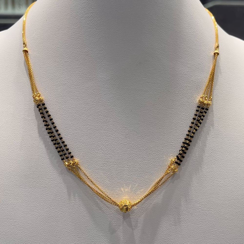 Anu Jewellers 8.305gms SHORT BLACK BEADS 22K Yellow Gold