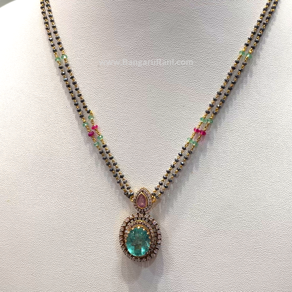 SRI RAM 8.6gms SHORT BLACK BEADS 22K Yellow Gold