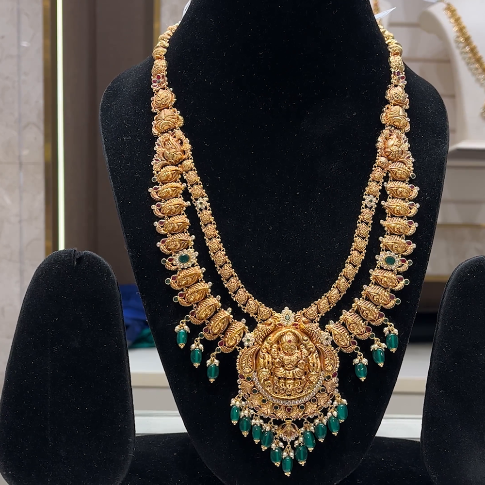 Latest Gold Gold Necklace Designs In 50 Grams Plated Necklace 50