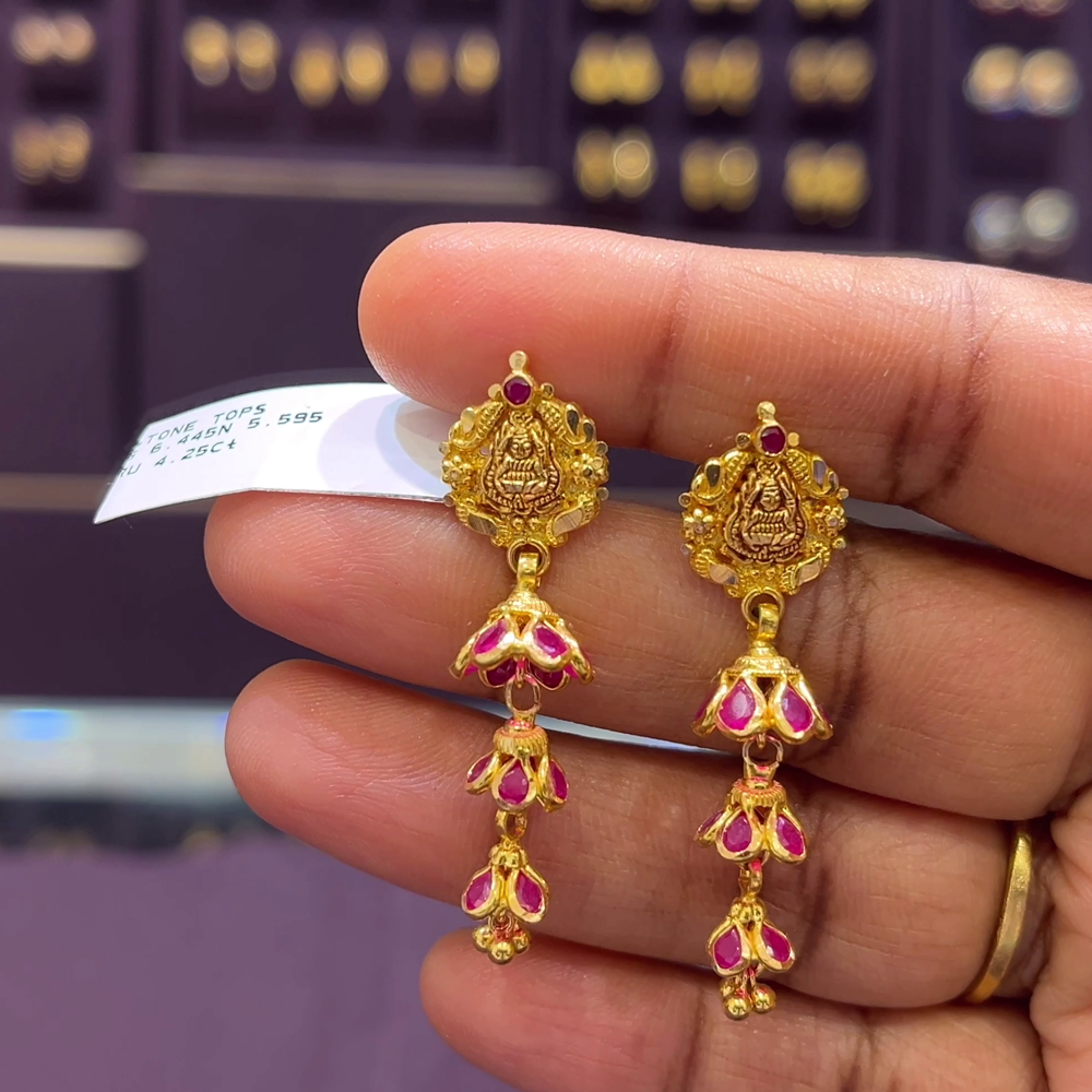Tops New Gold Earrings Design Kan Ke Gold Earrings Tops Design For