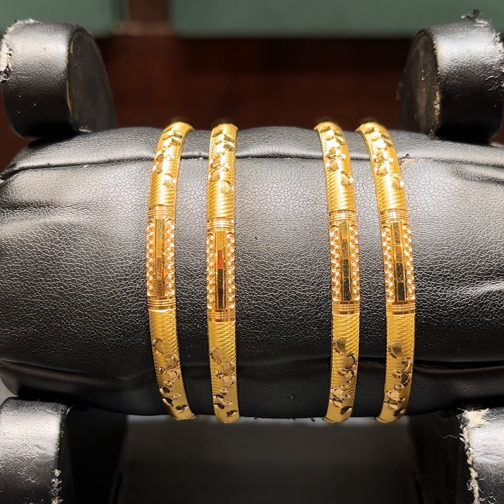 Half Round Cnc Bangle CMR BANGLES 22K Yellow Gold – BangaruRani