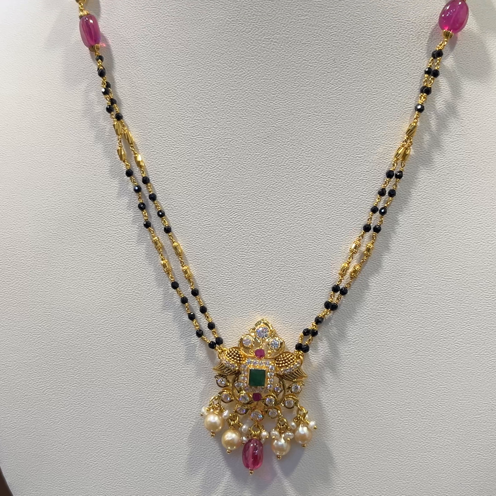 SRI RAM 14.21gms SHORT BLACK BEADS 22K Nakshi