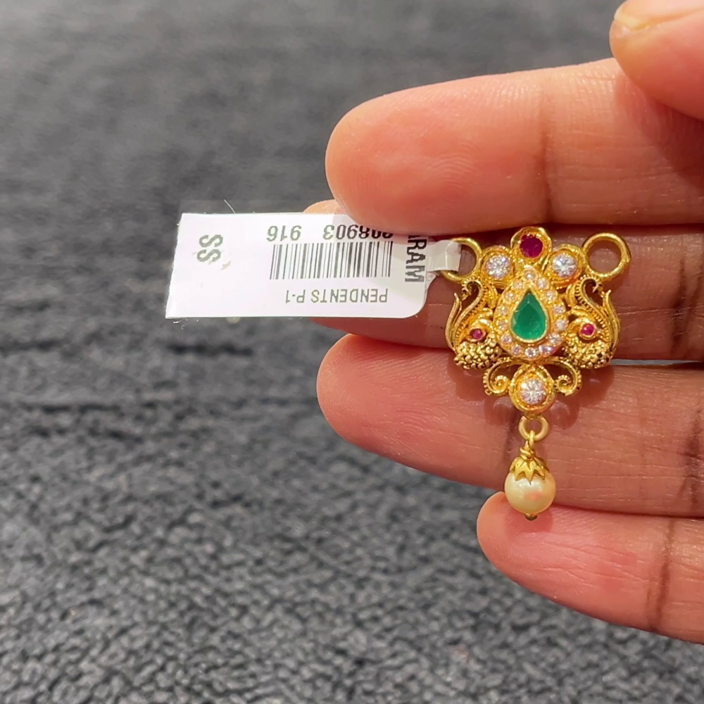 CHANDANA Brothers 2.59gms Pendent 22K Nakshi