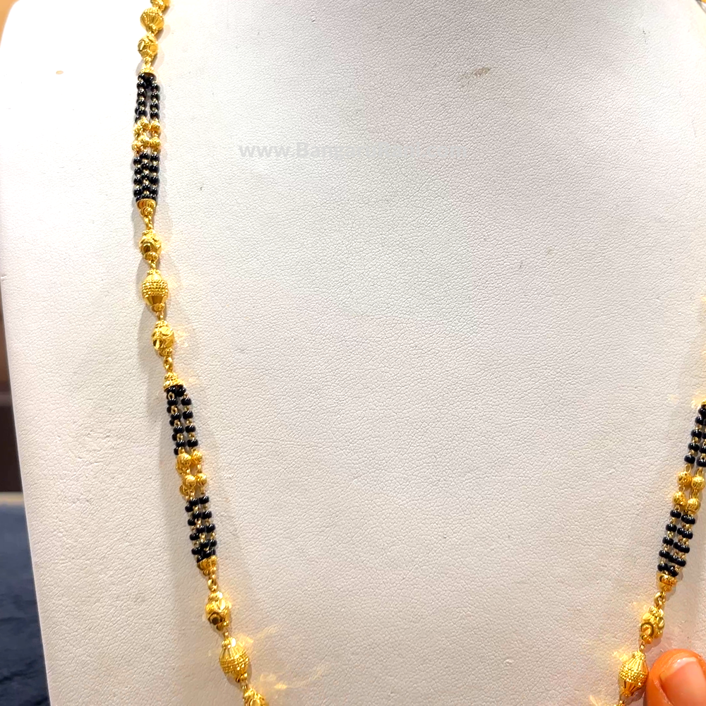 CHANDANA Brothers 20.57gms Long Black Beads 22K Yellow Gold