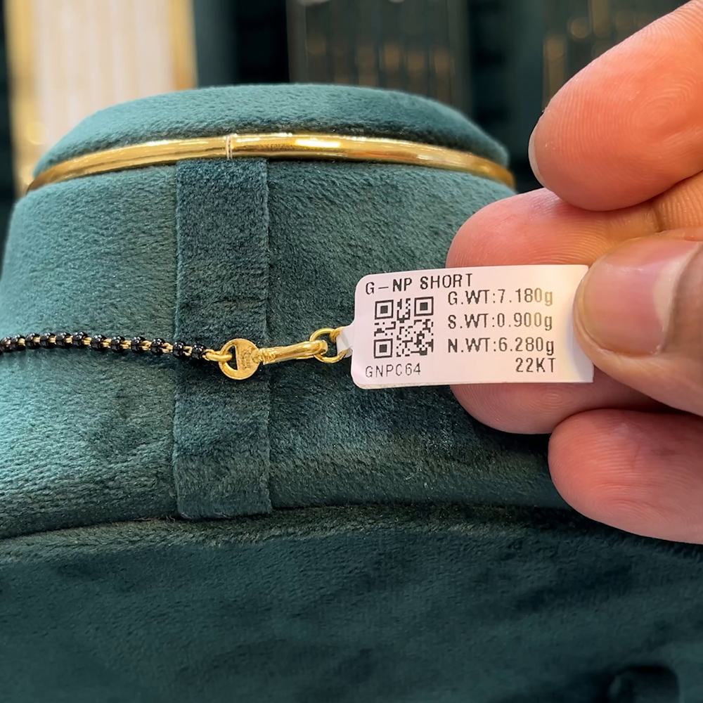 Kriya Jewellers 6.28gms SHORT BLACK BEADS 22K Yellow Gold