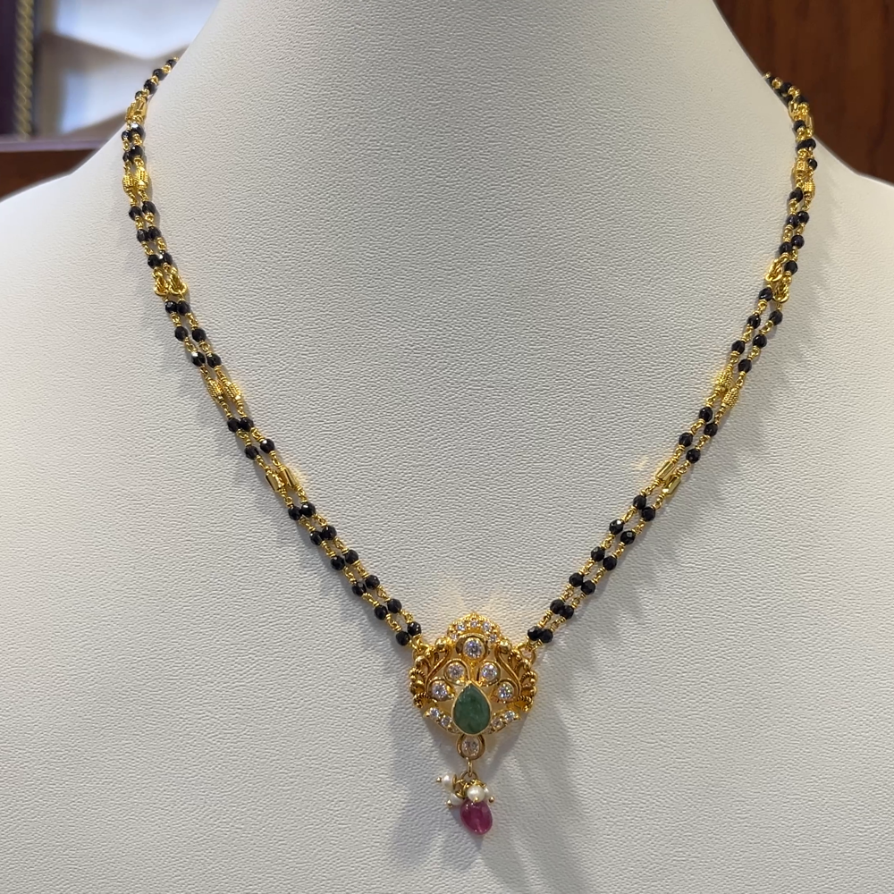 SRI RAM 11.92gms SHORT BLACK BEADS 22K Nakshi