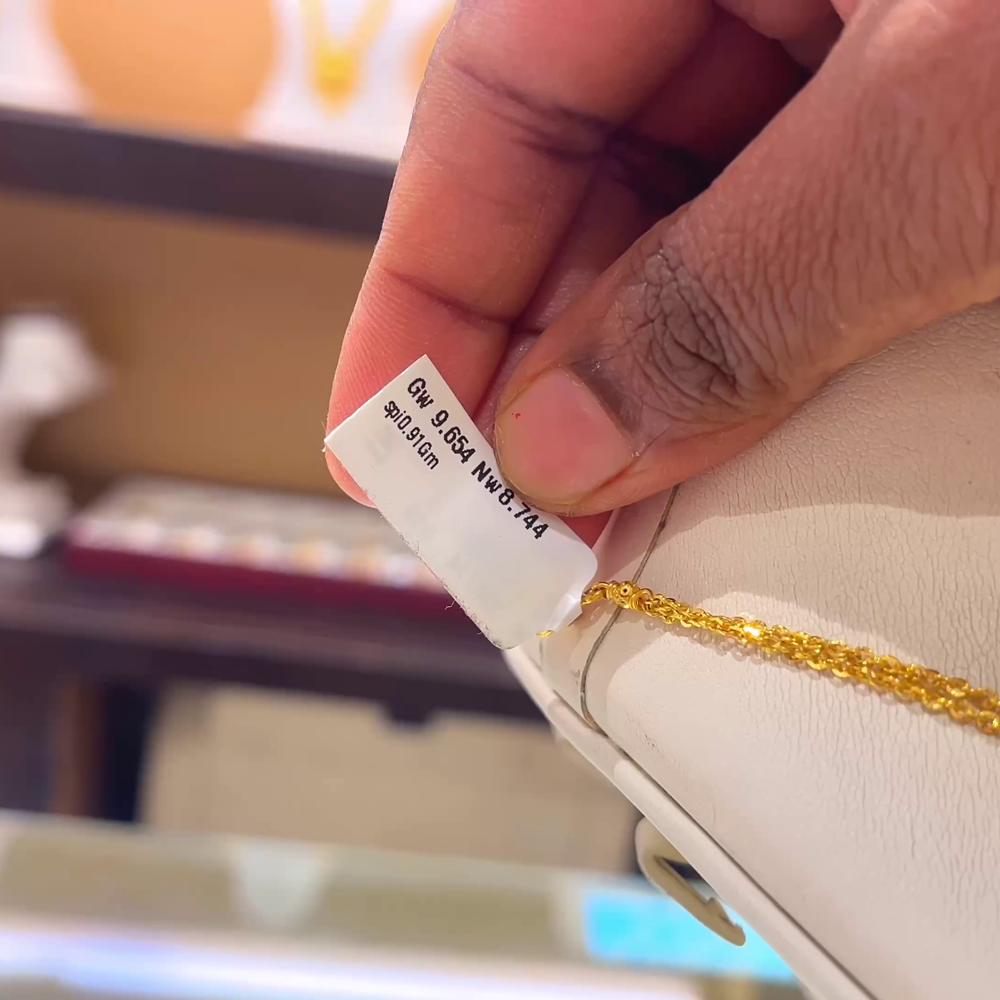 CHANDANA Brothers 8.744gms SHORT BLACK BEADS 22K Yellow Gold