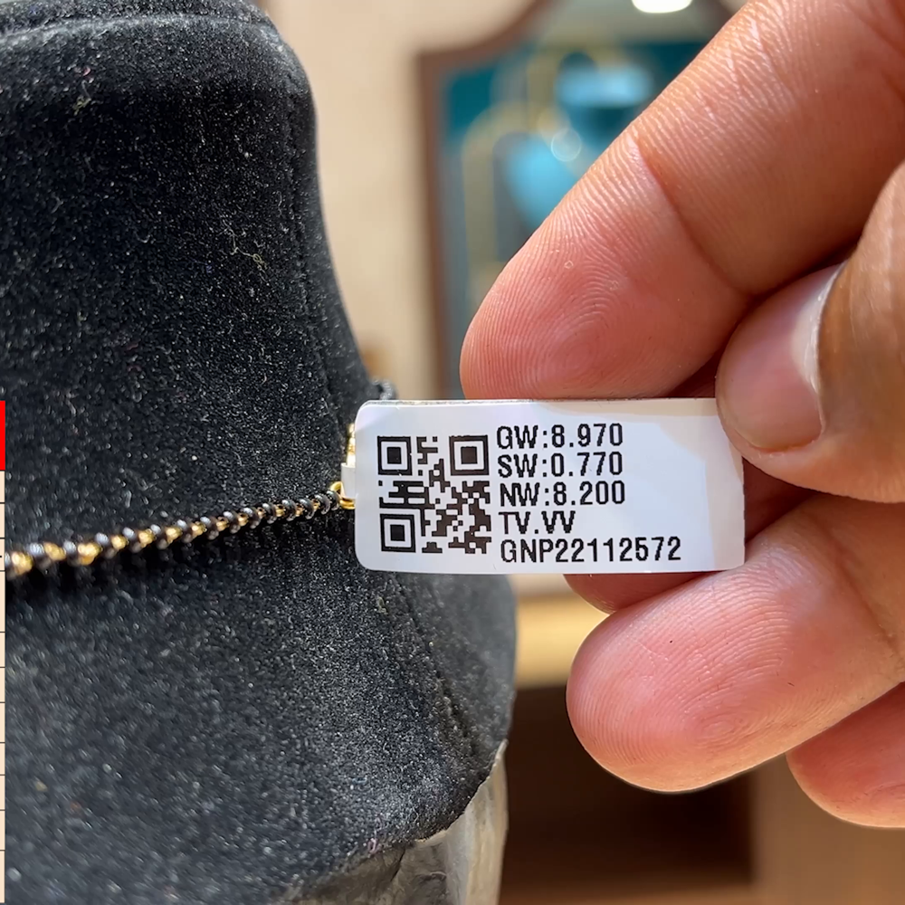 Chennai Shopping Mall 8.2gms SHORT BLACK BEADS 22K Yellow Gold