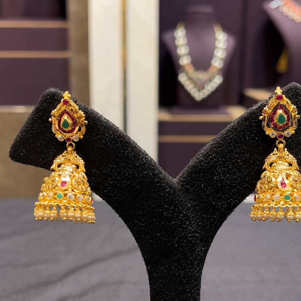 Gram Gold Jhumka Designs With Price Gold Earrings Lalitha