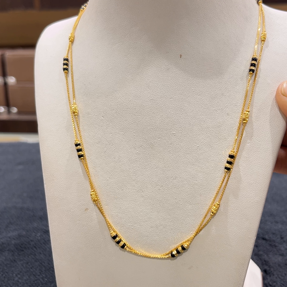 CHANDANA Brothers 9.87gms SHORT BLACK BEADS 22K Yellow Gold