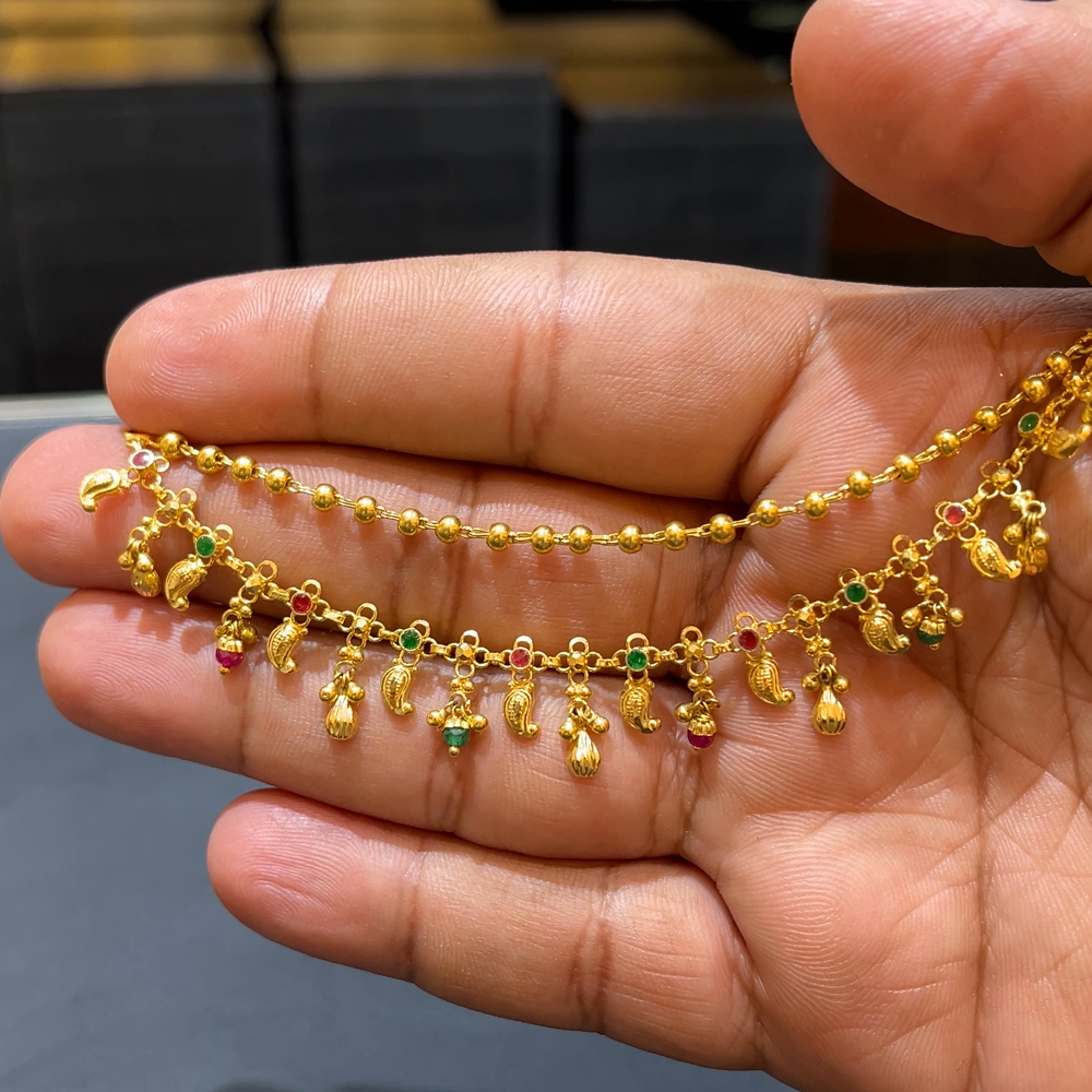 SOUTH INDIA 17.396gms Chempasaralu 22K Yellow Gold