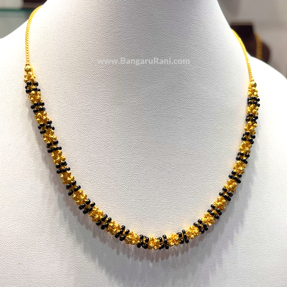 SRI RAM 14.962gms SHORT BLACK BEADS 22K Yellow Gold