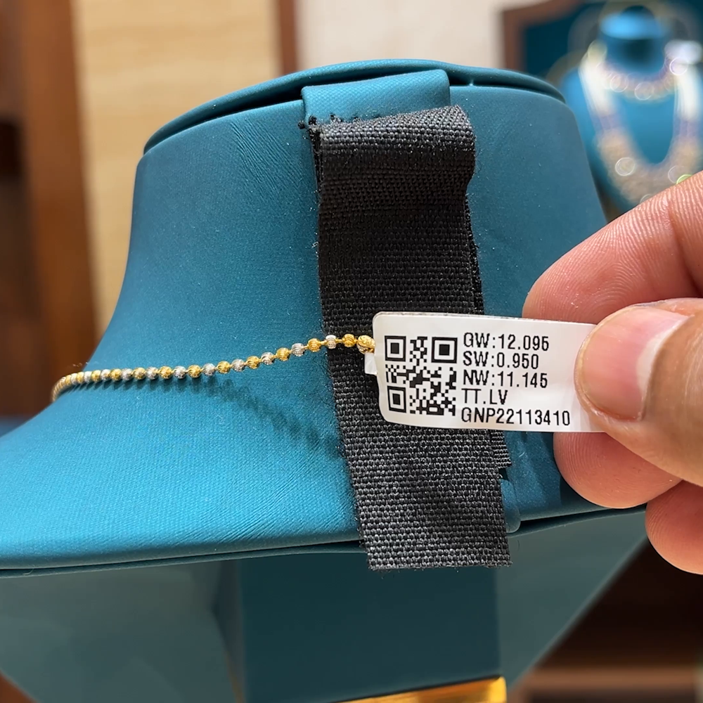 Chennai Shopping Mall 11.145gms SHORT BLACK BEADS 22K Yellow Gold