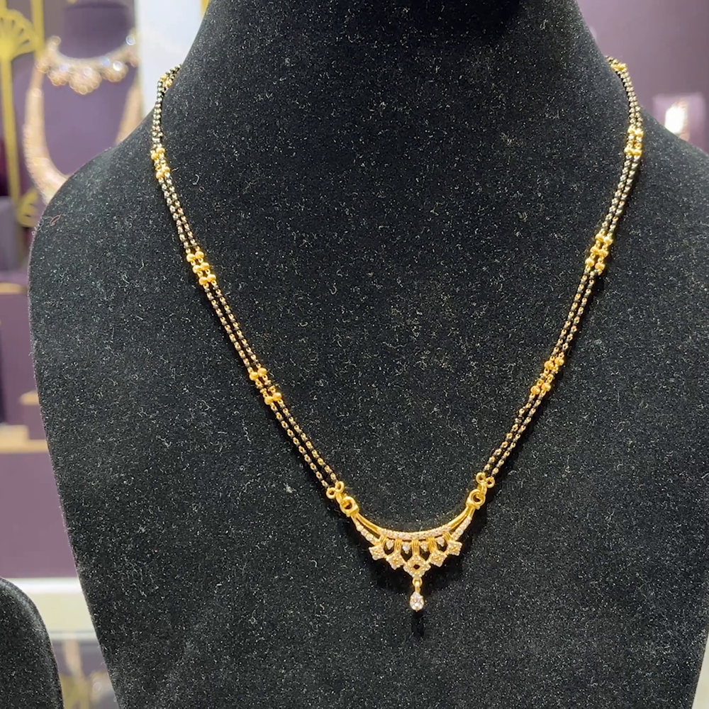 CMR SHORT BLACK BEADS 22K Yellow Gold – BangaruRani