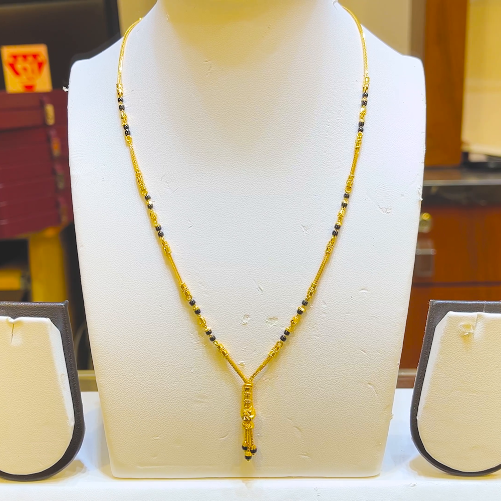 SRI RAM SHORT BLACK BEADS 22K Yellow Gold – BangaruRani