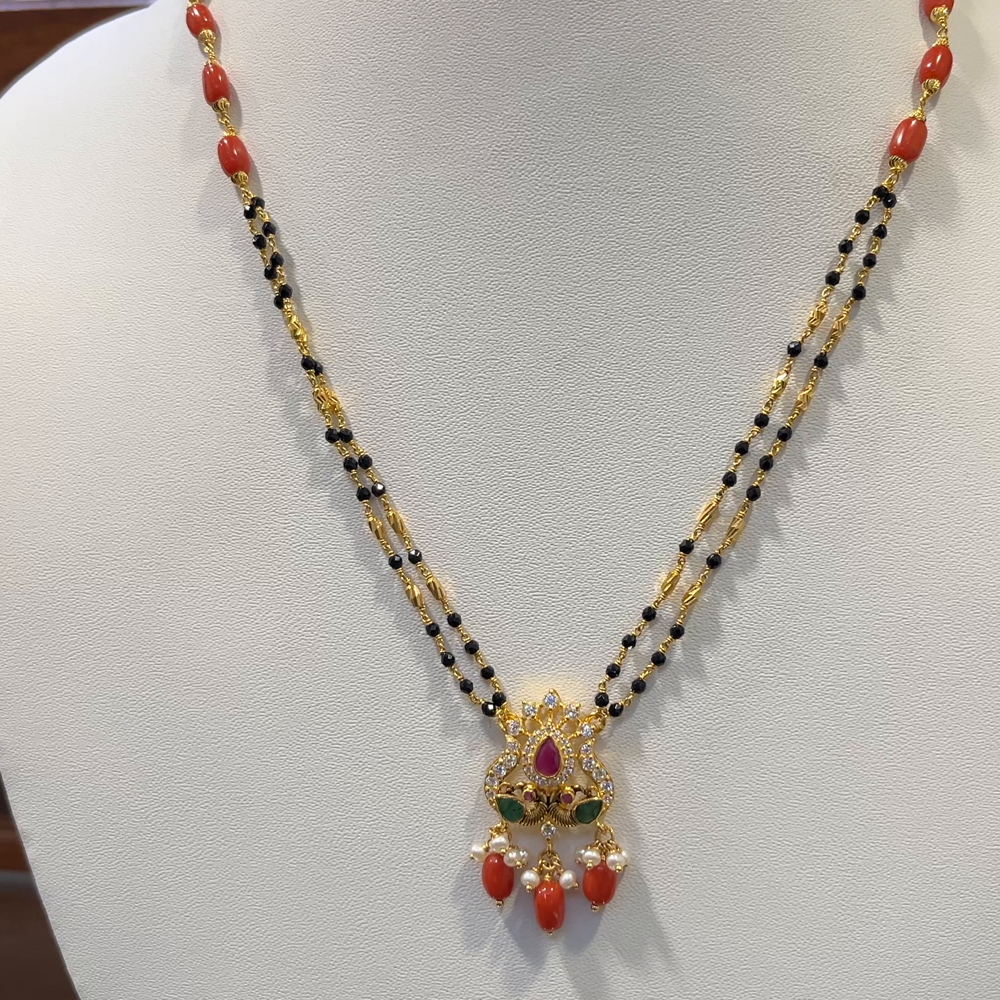 SRI RAM 11.192gms SHORT BLACK BEADS 22K Nakshi