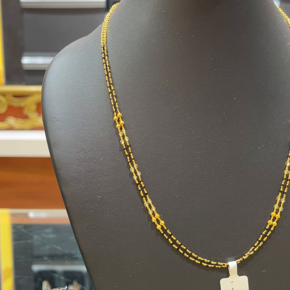 RS BROTHERS 9.343gms SHORT BLACK BEADS 22K Yellow Gold