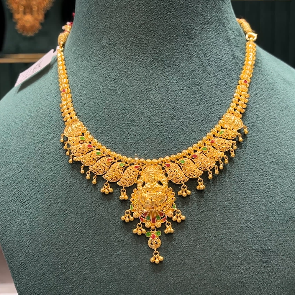 Designs Gold 20 Grams Necklace Models Kriya Jewellers NECKLACE 22K