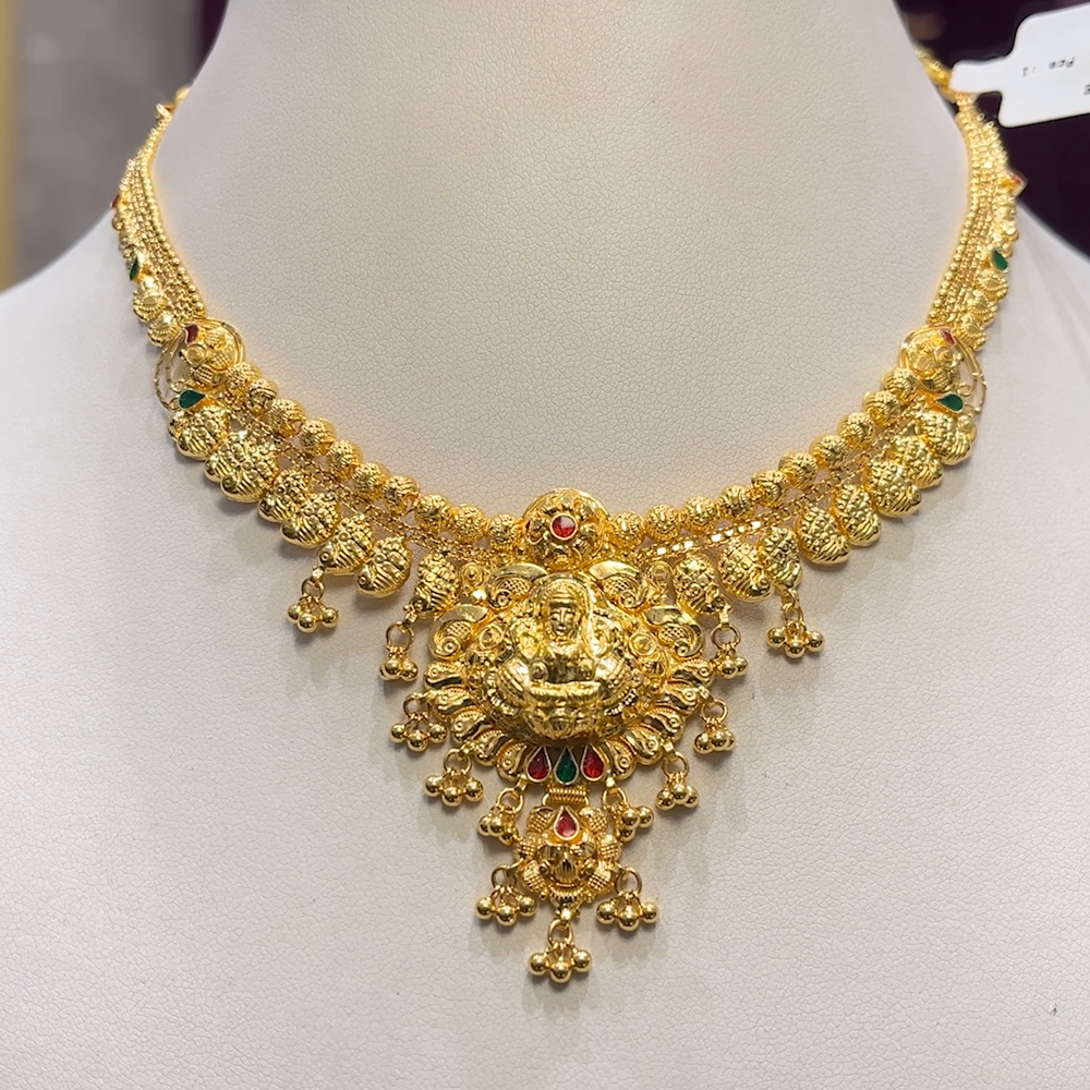 Light Weight 20gram Gold Necklace Designs With Price Gold Haram