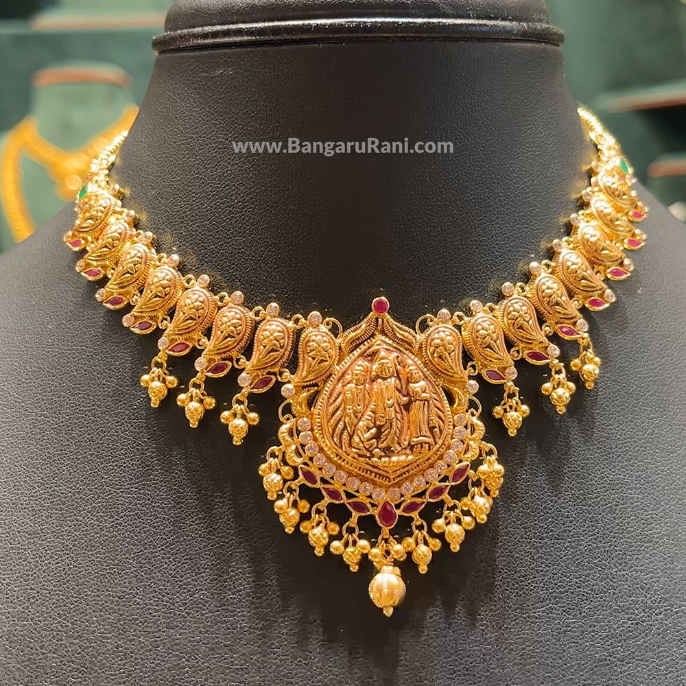 CMR NECKLACE 22K Yellow Gold – BangaruRani - Main Image