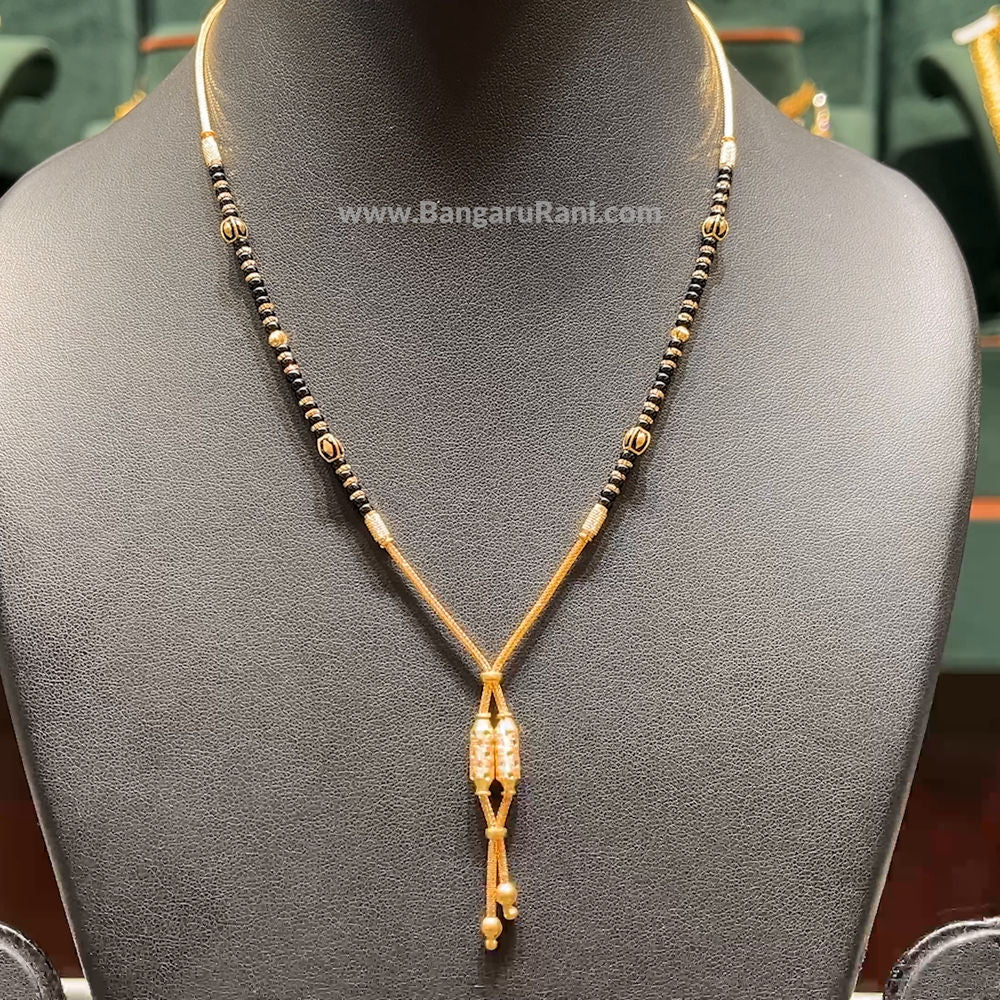 CMR 11.715gms SHORT BLACK BEADS 22K Yellow Gold