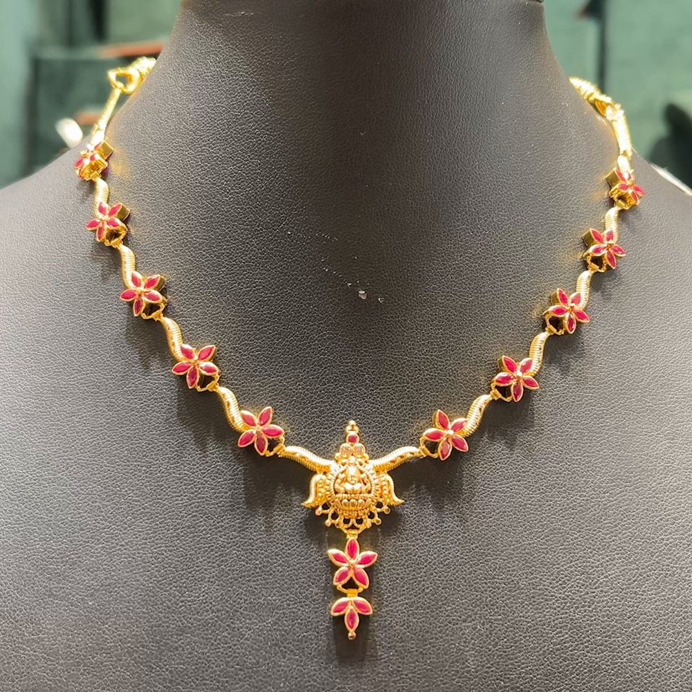 Ruby brandy necklace gold joyalukkas