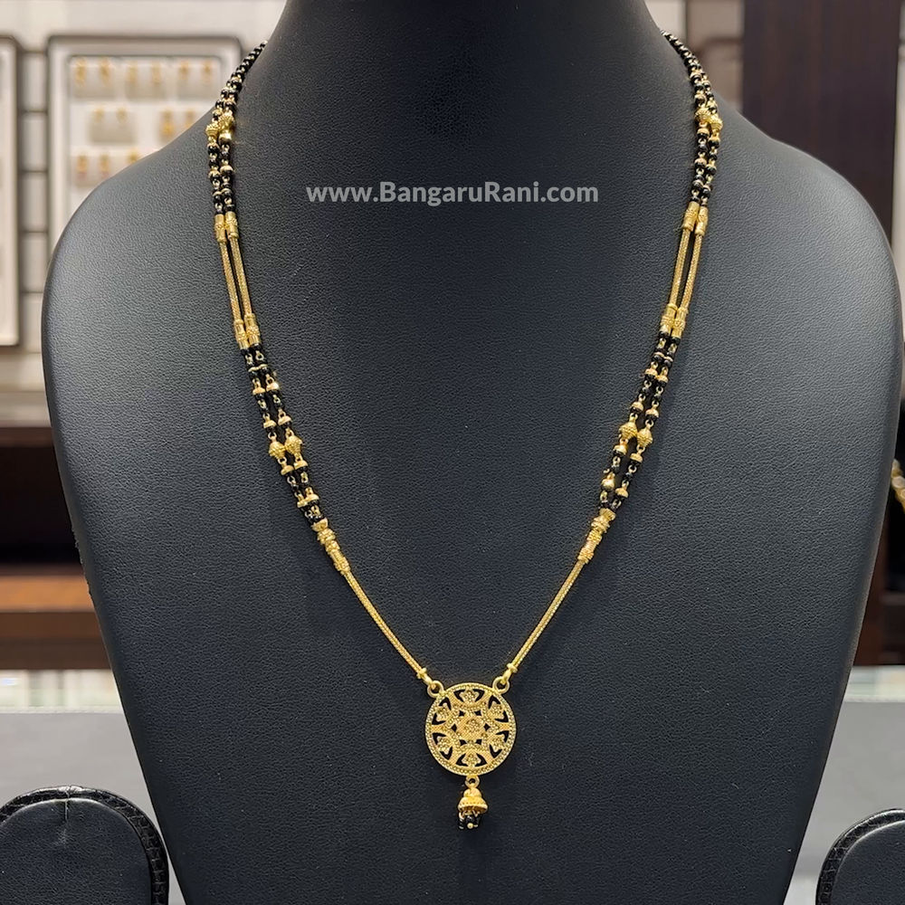 Gram Gold Black Beads Mangalsutra In Gold One Gram Gold Black