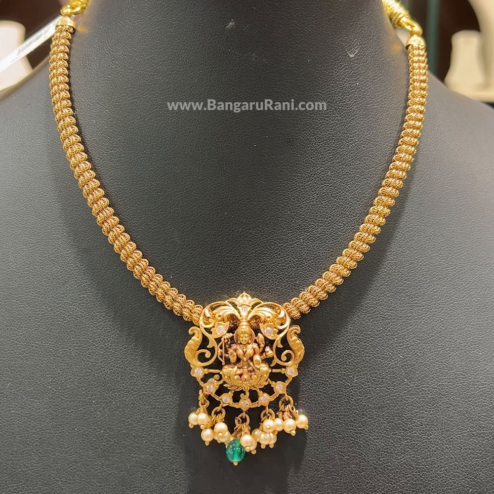 Gram Gold 916 Gold Long Necklace Designs CMR NECKLACE 22K Antique