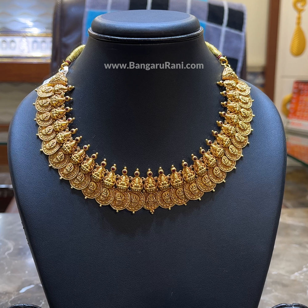 Nakshi Temple Jewellery Designs With Weight And Price NECKLACE 22K