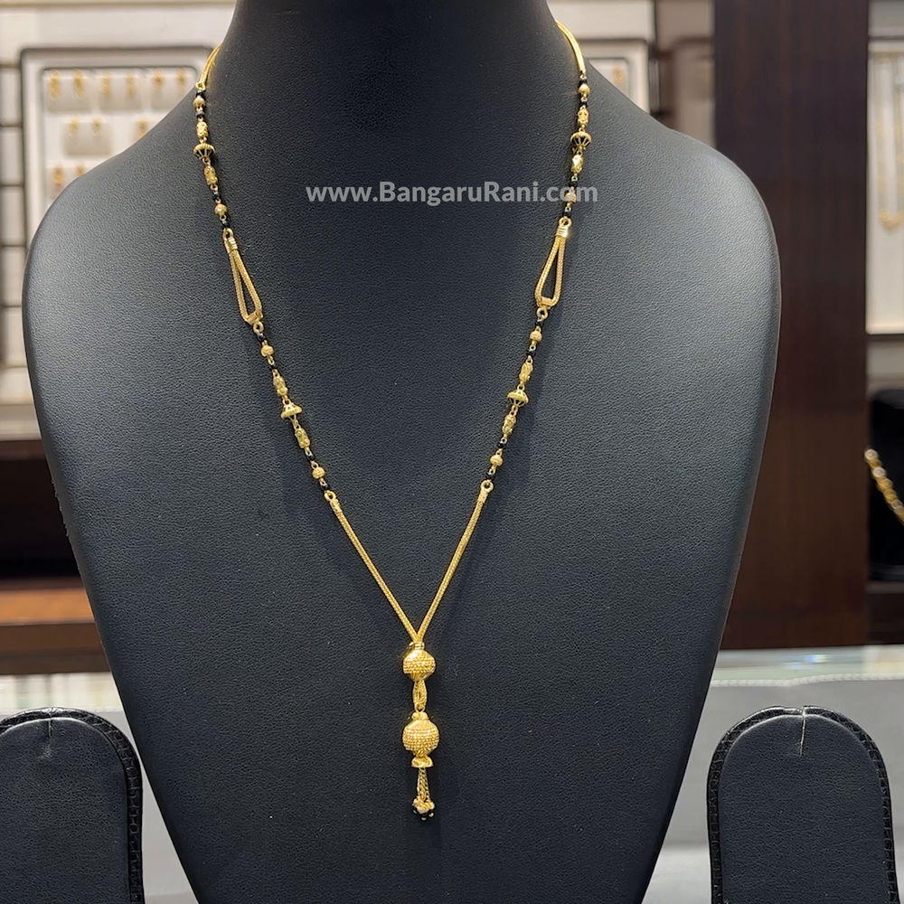 12.53gms SHORT BLACK BEADS 22K Yellow Gold BangaruRani