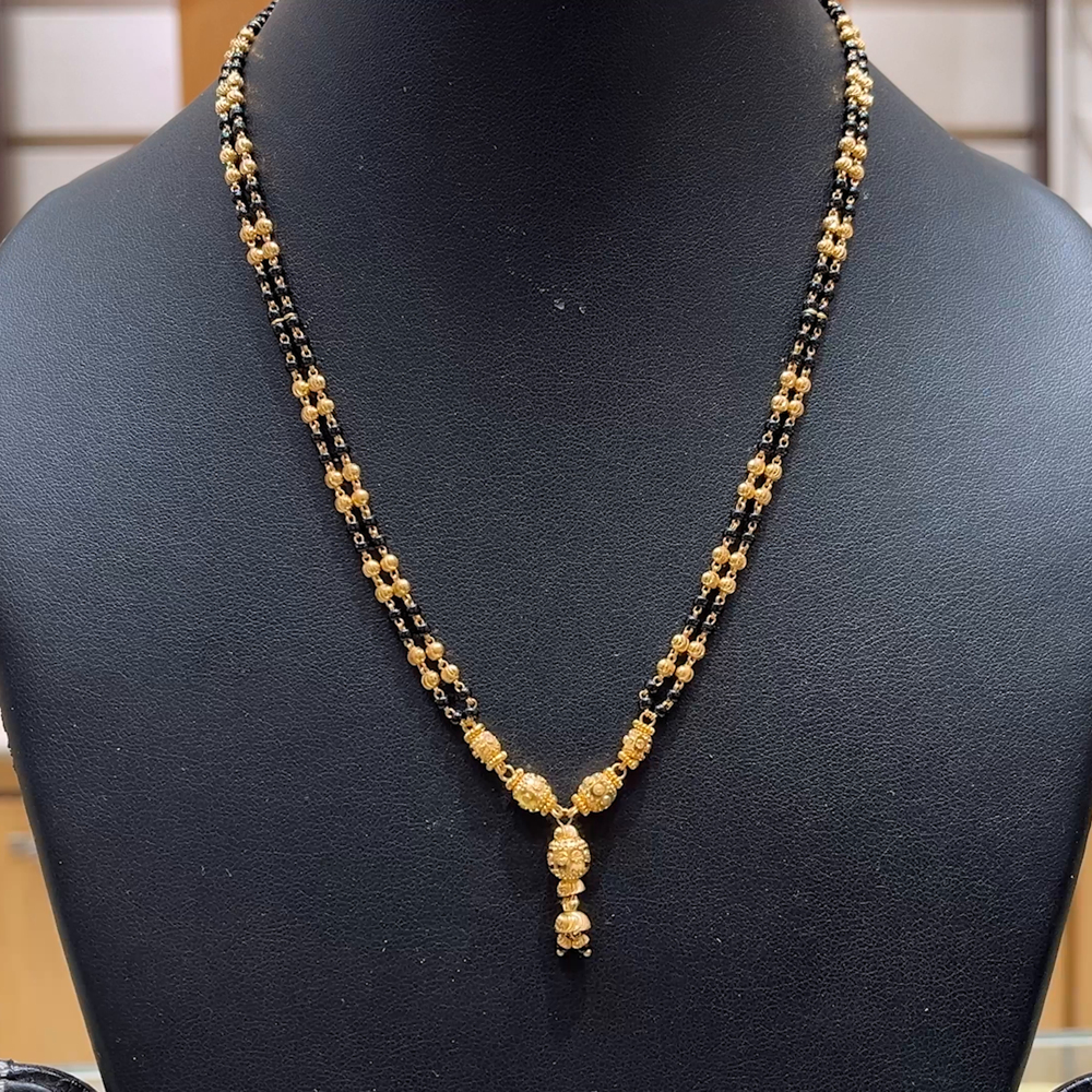 RS BROTHERS 13.62gms SHORT BLACK BEADS 22K Yellow Gold BangaruRani