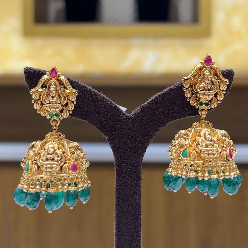 Gold Jhumka Designs One Gram Gold Earrings Buttalu Ear Rings One