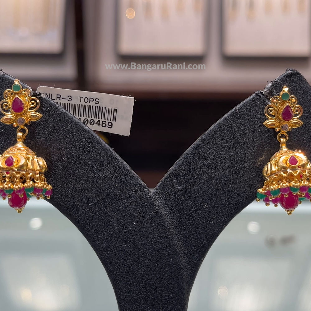 SOUTH INDIA 8.163gms EARRINGS 22K Yellow Gold BangaruRani