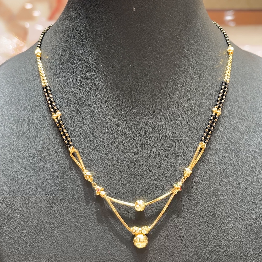 MUKUNDA JEWELLERS 8.27gms SHORT BLACK BEADS 22K Yellow Gold