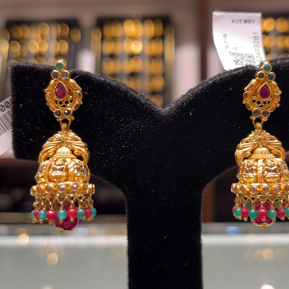 Jhumka Earrings Gold Buttalu In 10 Grams Gold Buttalu In Grams