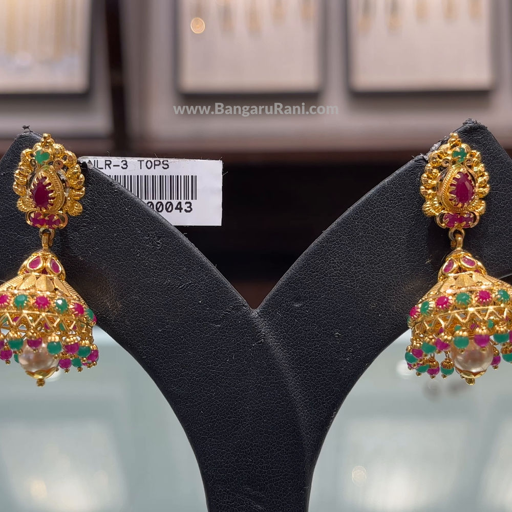 SOUTH INDIA 10.725gms EARRINGS 22K Yellow Gold BangaruRani