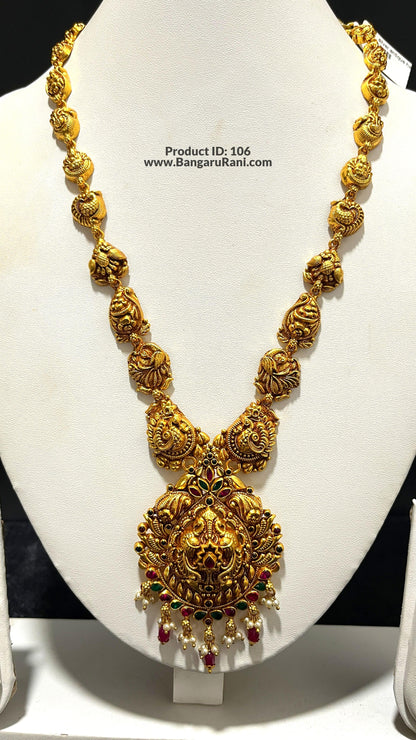 Saravana Jewellers 42.5gms SILVER HARAMS 916 Nakshi