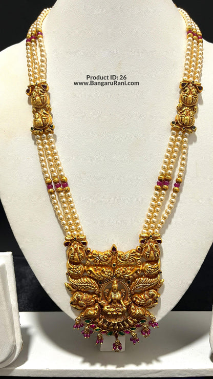 Saravana Jewellers 44.8gms SILVER HARAMS 916 Nakshi