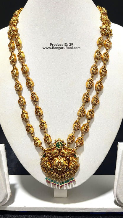 Saravana Jewellers 41.6gms SILVER HARAMS 916 Nakshi