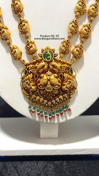 Saravana Jewellers 41.6gms SILVER HARAMS 916 Nakshi