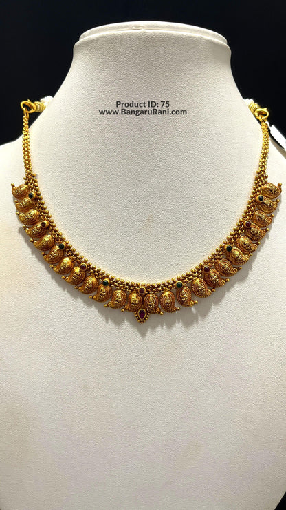 Saravana Jewellers 14.8gms SILVER NECKLACE 916 Nakshi