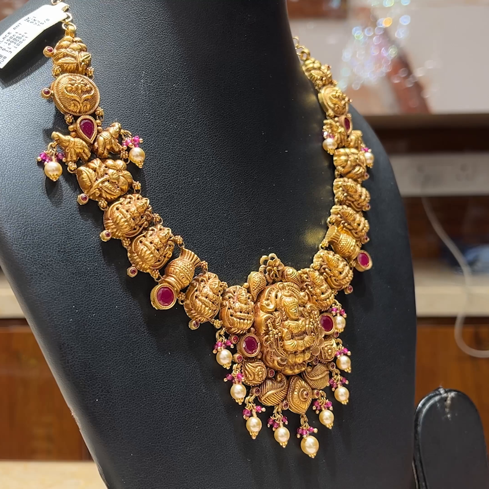 MUKUNDA JEWELLERS 41.55gms NECKLACE 22K Nakshi