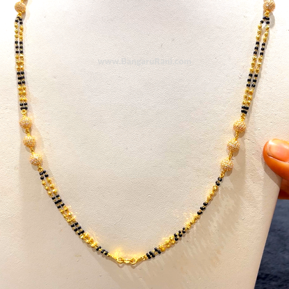 CHANDANA Brothers 17.88gms Long Black Beads 22K Yellow Gold