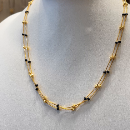 CMR 9.83gms SHORT BLACK BEADS 22K Nakshi