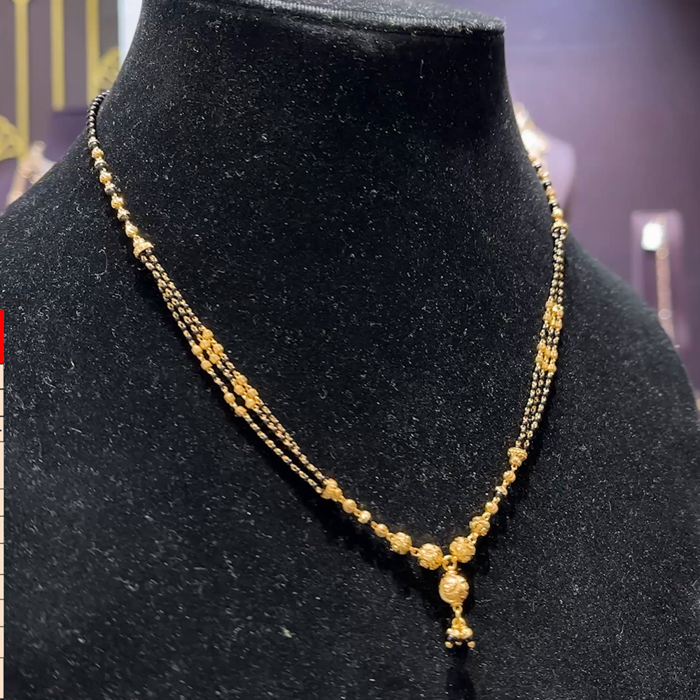 CMR 9.11gms SHORT BLACK BEADS 22K Yellow Gold