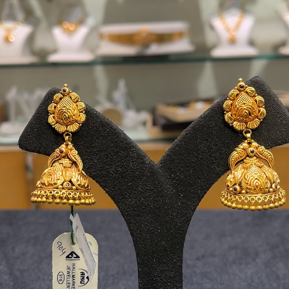 Anu Jewellers 11.726gms EARRINGS 22K Yellow Gold