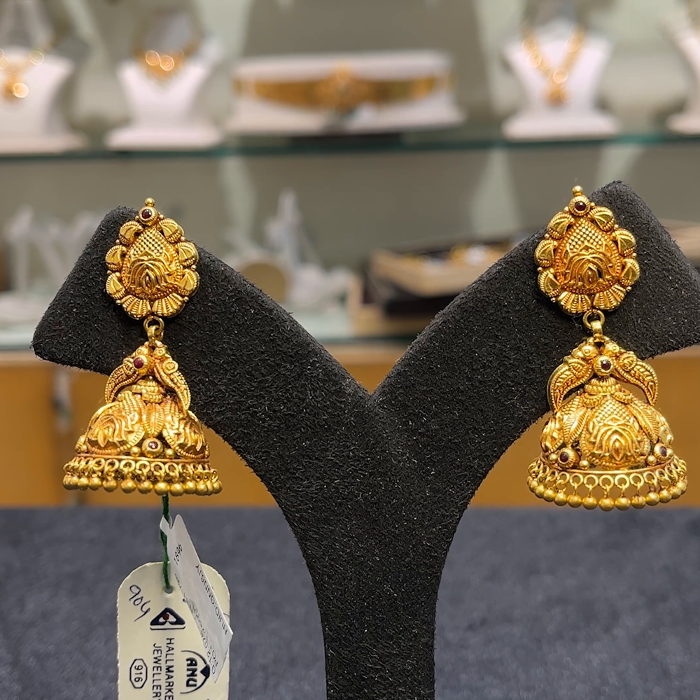 Anu Jewellers 11.726gms EARRINGS 22K Yellow Gold