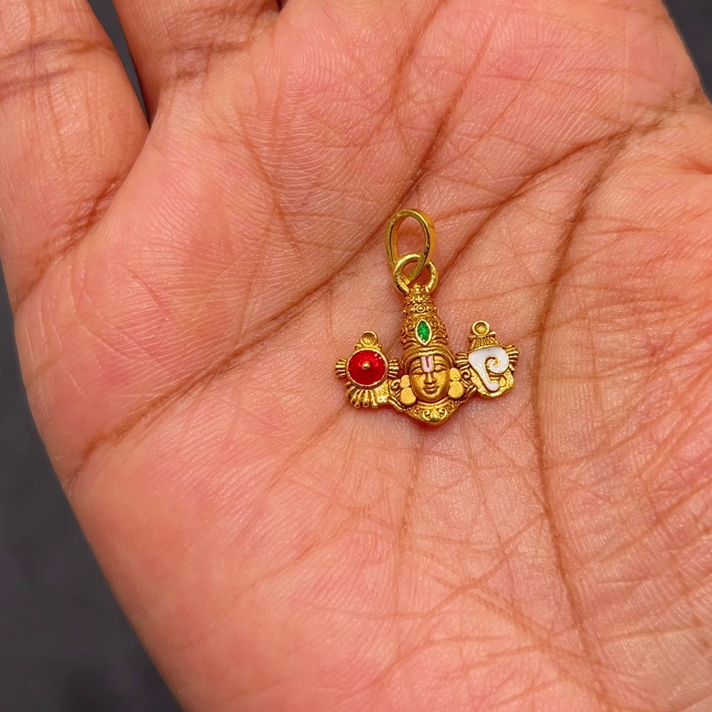 Anu Jewellers 1.2gms Pendent 22K Nakshi