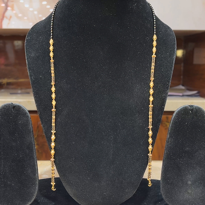 MUKUNDA JEWELLERS 22.14gms Long Black Beads 22K Yellow Gold