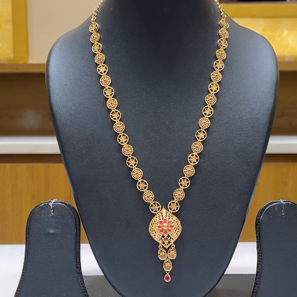 MUKUNDA JEWELLERS 24.32gms NECKLACE 22K Nakshi